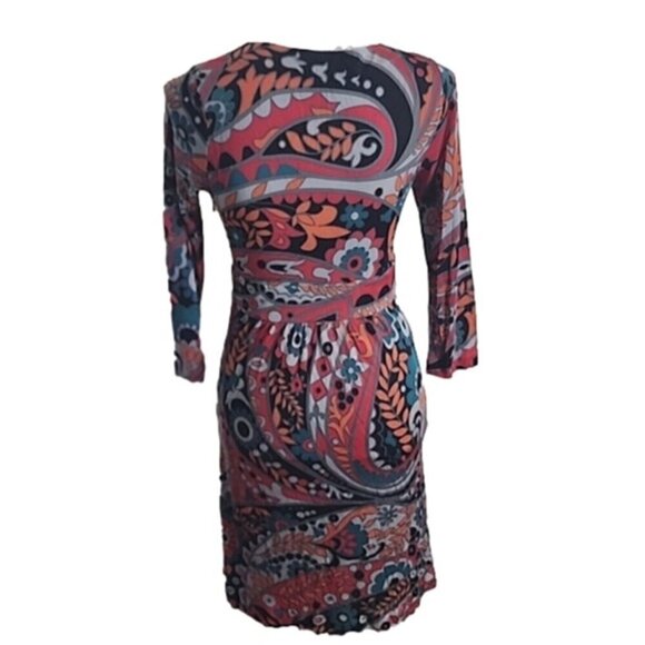 Tibi Dress Mini Multicolored floral Silk/Viscose 3/4 Sleeve Sheath Women's Small - Picture 3 of 5